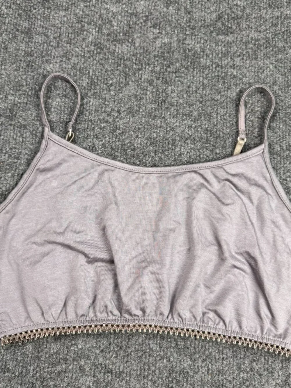 Second Base Gray Camisole Womens Size L Micro Modal Spandex Adjustable Straps